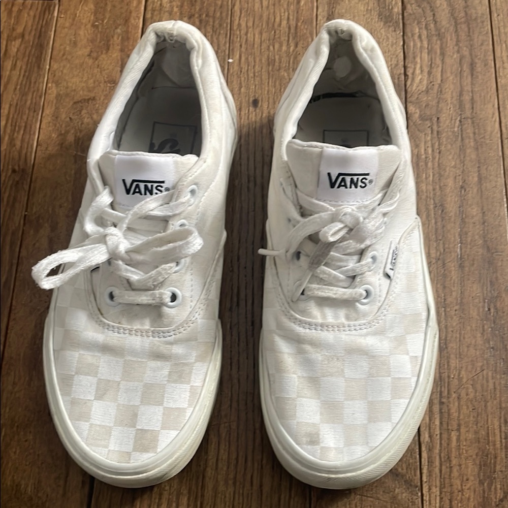 Vans White Checkered Sneakers for women
